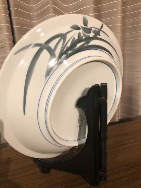 希少性◎！正規品　九谷焼 飾皿 31㎝　開運、幸福！　鶴