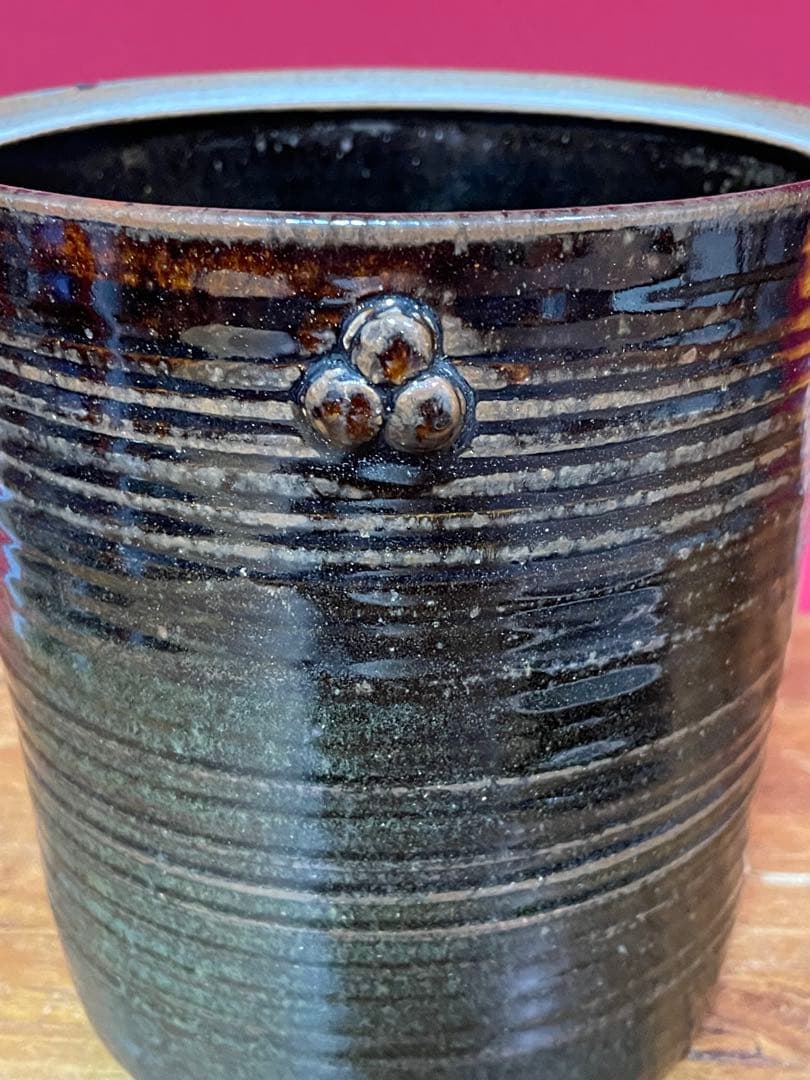 淡海ぜぜ 陽炎園 岩崎新定 膳所焼 耳付水指古膳所写耳付水指裏千家十五代鵬雲斎