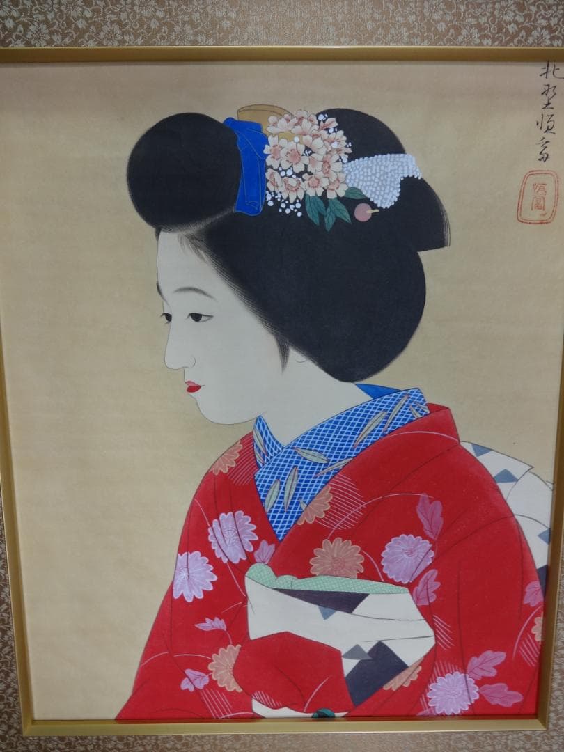 ： 北野恒富 舞妓 1929年頃 肉筆水彩画　紙本著色 美人画 浮世絵