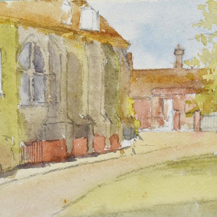 アグネス・G・ダースト 水彩画『聖トマス教会』