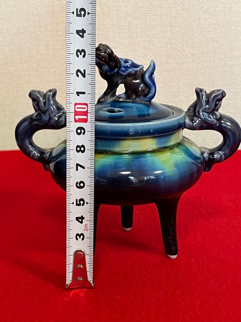 人間国宝 柳雨軒 三代 徳田八十吉(正彦銘) 彩釉 香炉 管理T294