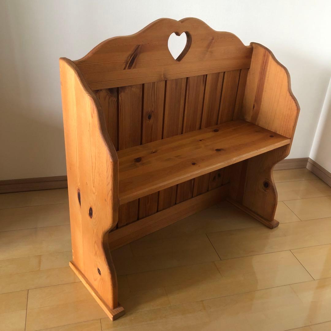 カントリー家具　本棚付きデスク