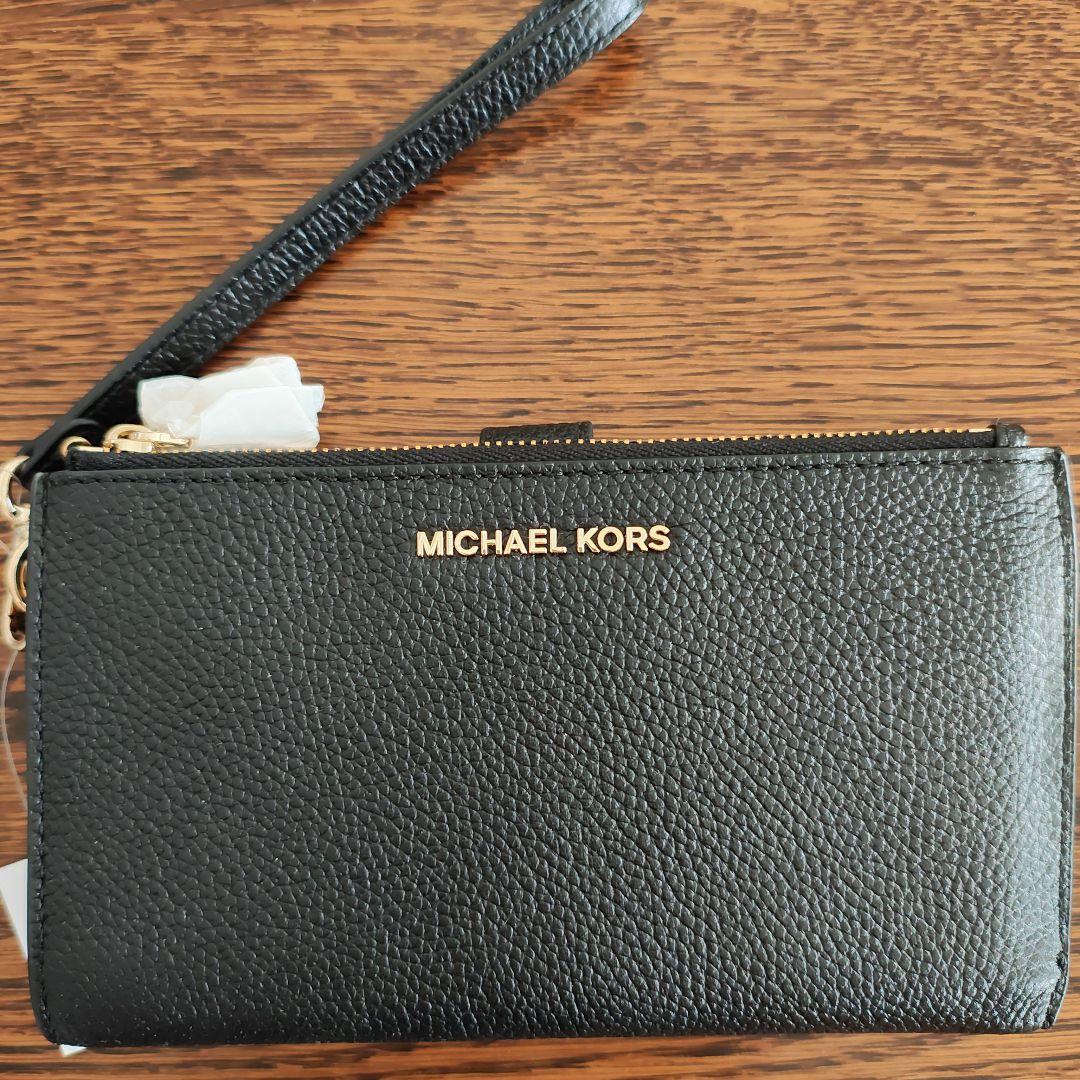 【新品・未使用】MICHAEL KORS ブラックレザー長財布 リストレット