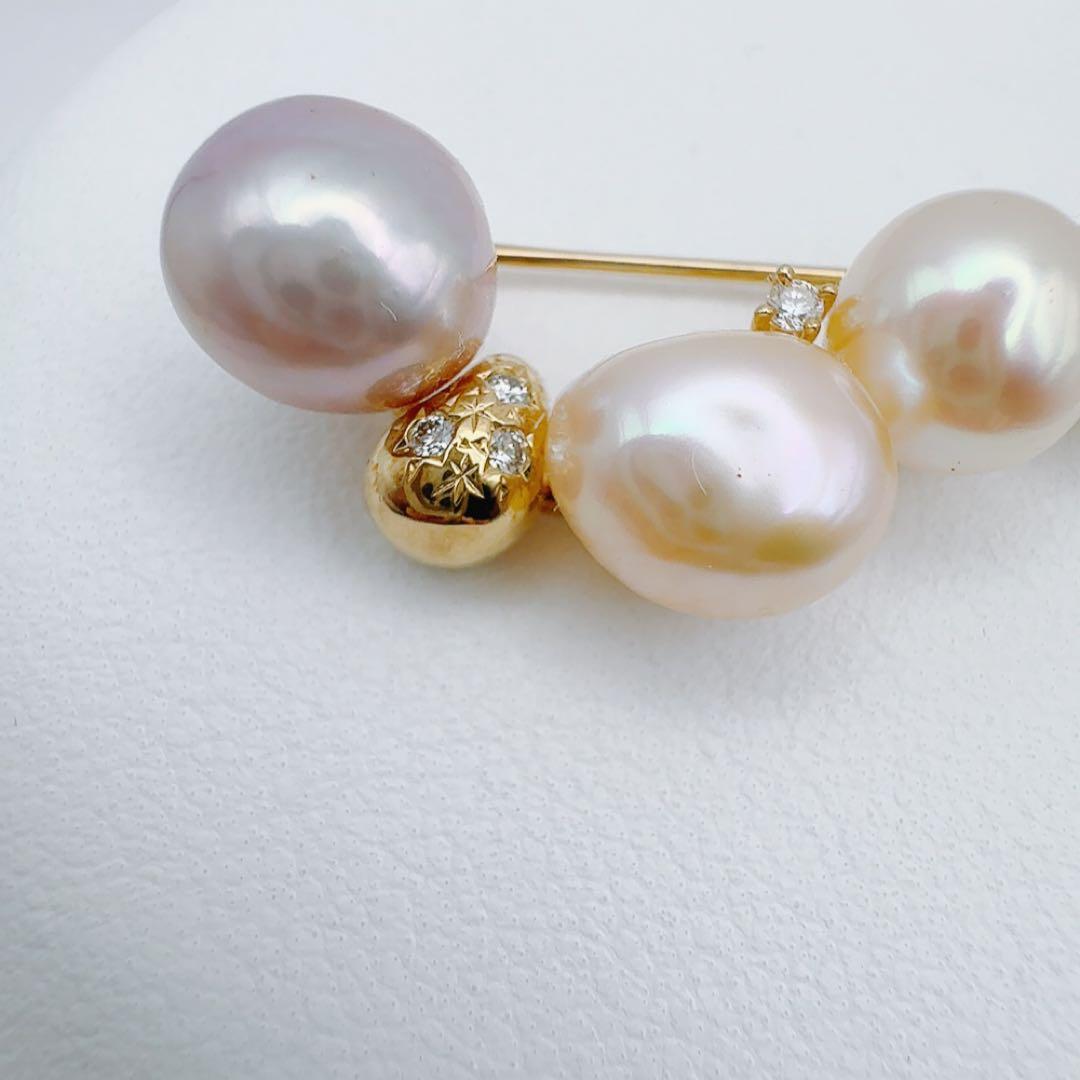 田崎真珠　白蝶バロックパールブローチk18