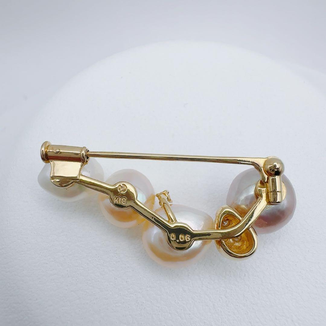 田崎真珠　白蝶バロックパールブローチk18