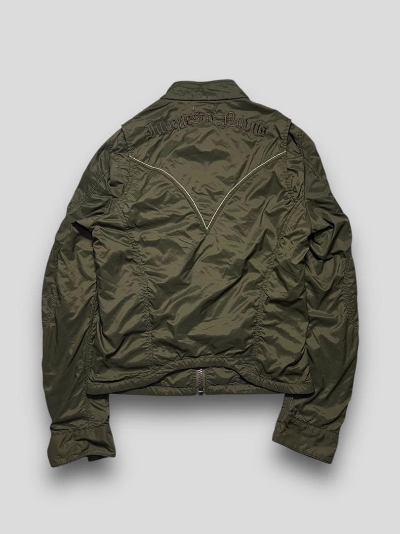 00s y2k Monarchy ナイロンライダース 刺繍 ジップアップ M