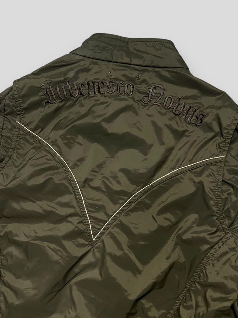 00s y2k Monarchy ナイロンライダース 刺繍 ジップアップ M