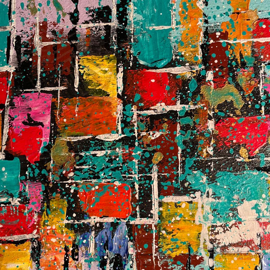 手書き油絵 抽象画 ウォールアート 額付 絵画 インテリア 油彩画