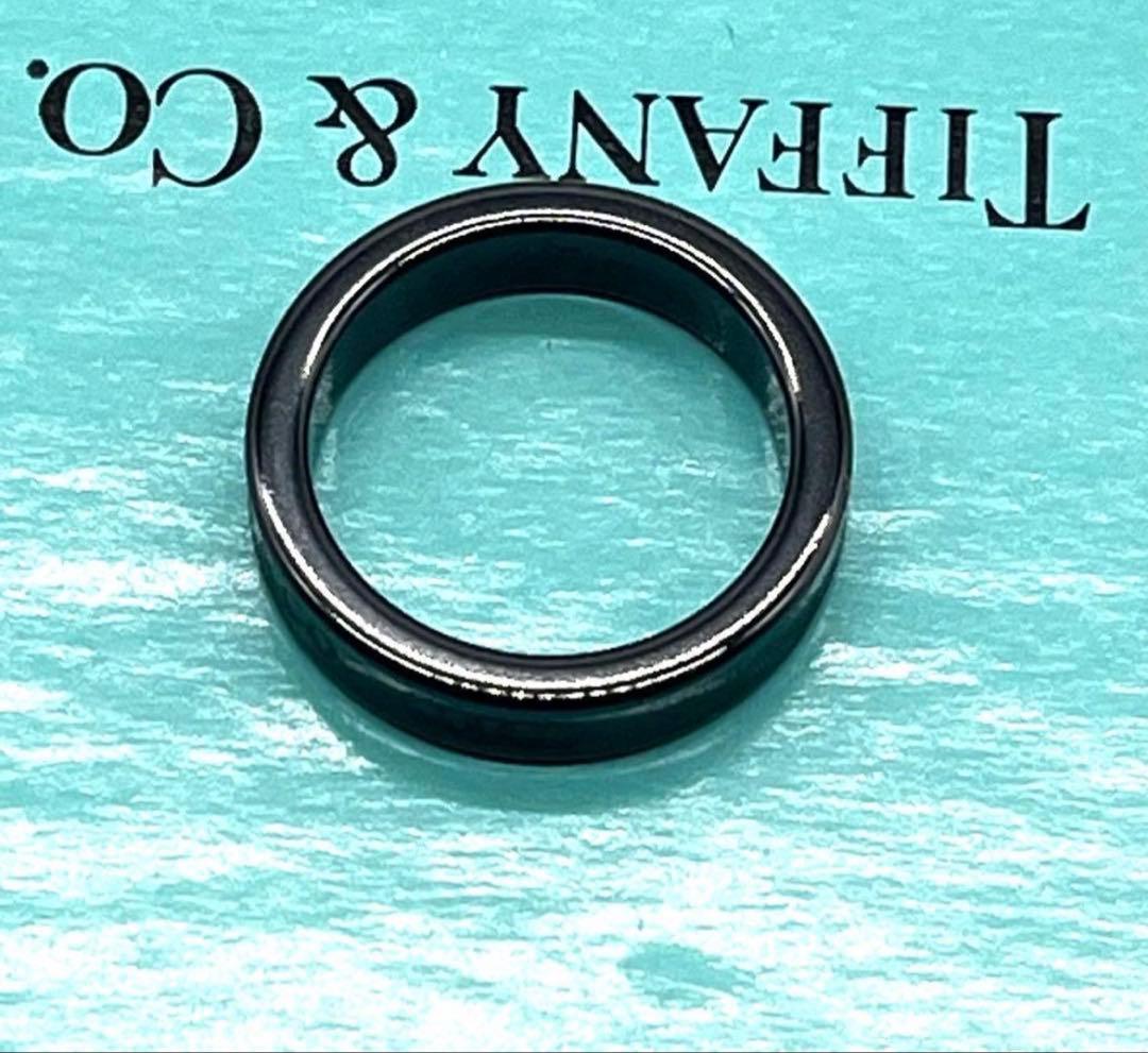 s*a様 美品✨ TIFFANY ブラックチタン ナローリング 指輪 16号 大