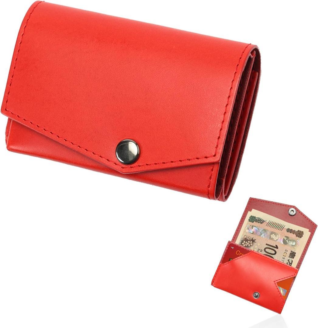 【未使用品同等】アブラサス　小さい財布（赤）ブッテーロレザー　日本製