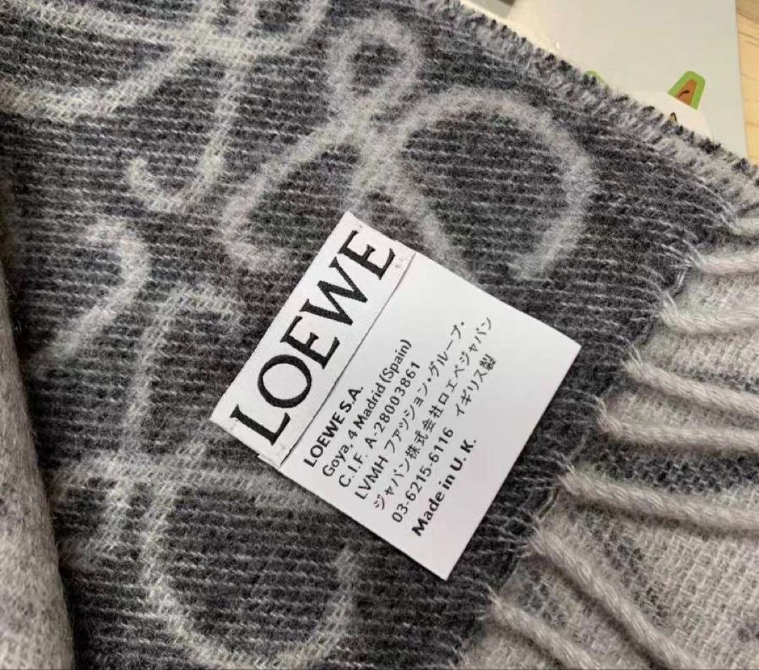 値下げ！LOEWE グレー マフラー ウール