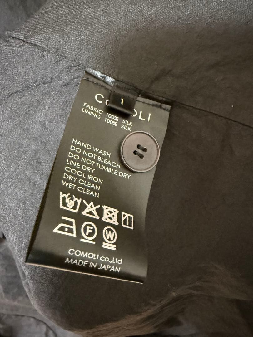25SS COMOLI シルク製品染ジャケット サイズ1