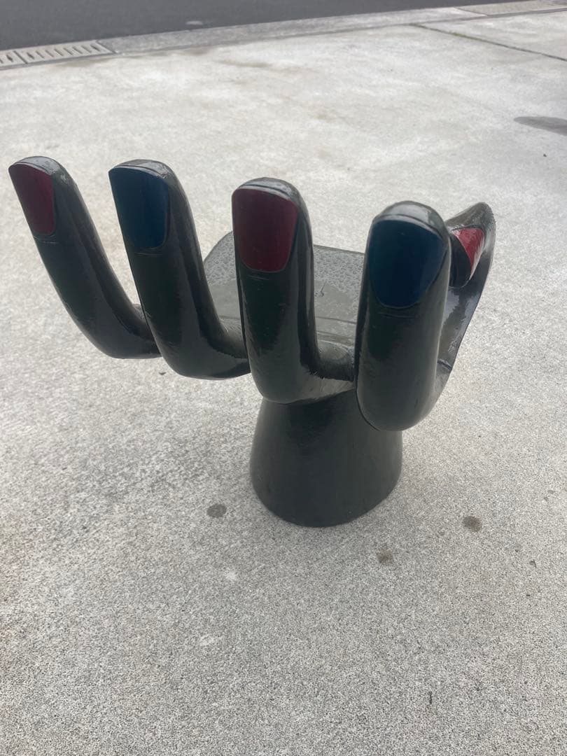 手のスツール椅子 イス チェア オブジェ アジアン家具 バリ風 クリヤー塗装済み