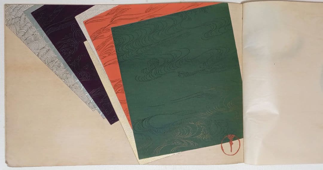 琳派神坂雪佳の稀版画図案画帖ちく佐（弐)図案版画12図柄揃い明治34年出版