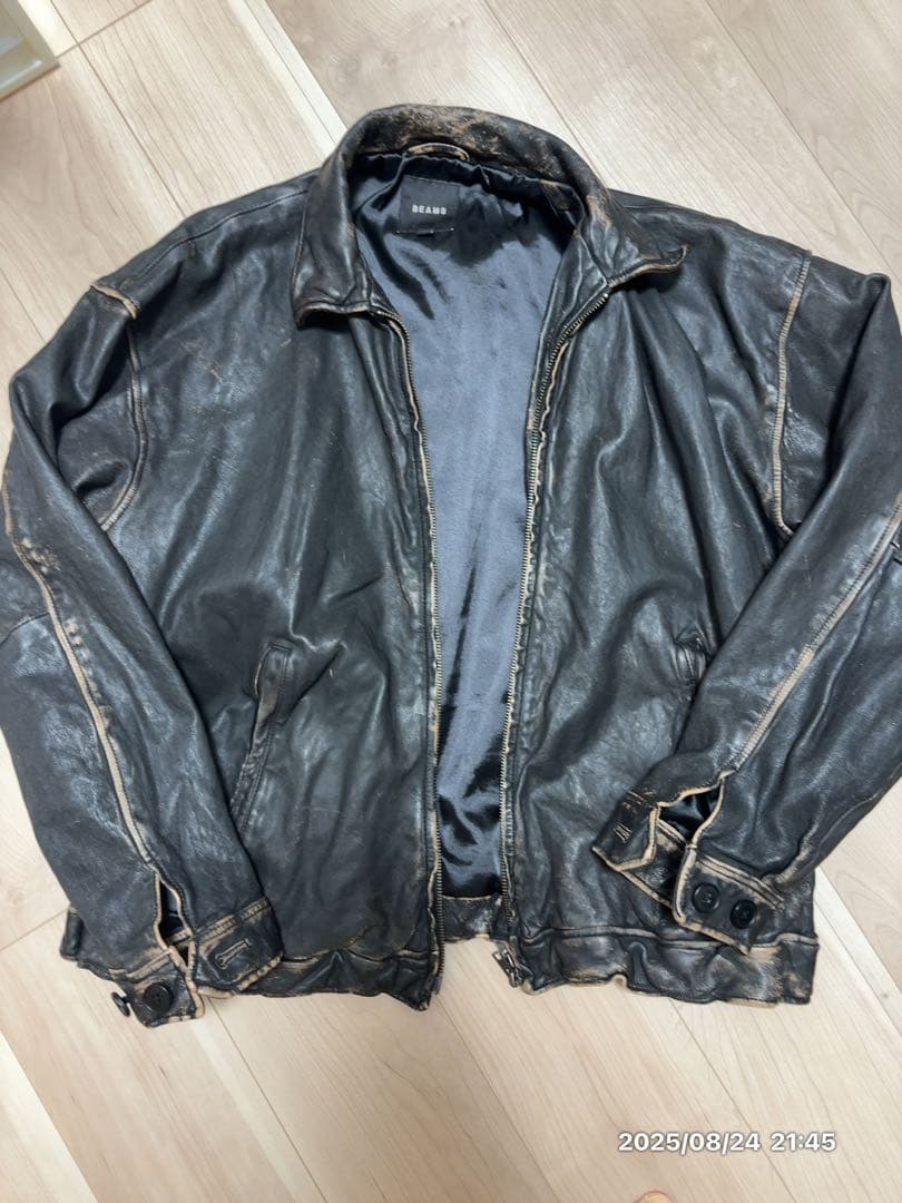 【Mサイズ】BEAMS レザージャケット / 2024 / ユーズド加工