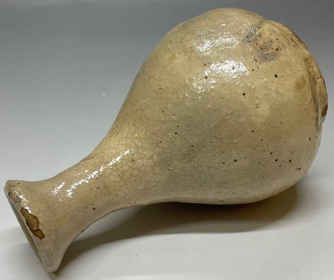 金重愫　粉引徳利　備前焼　共箱　栞　b523