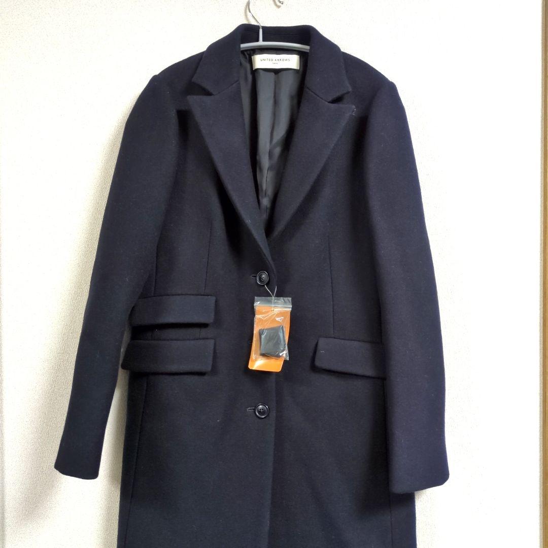 新品　М　38　ユナイテッドアローズ　チェスターコート　紺　ネイビー