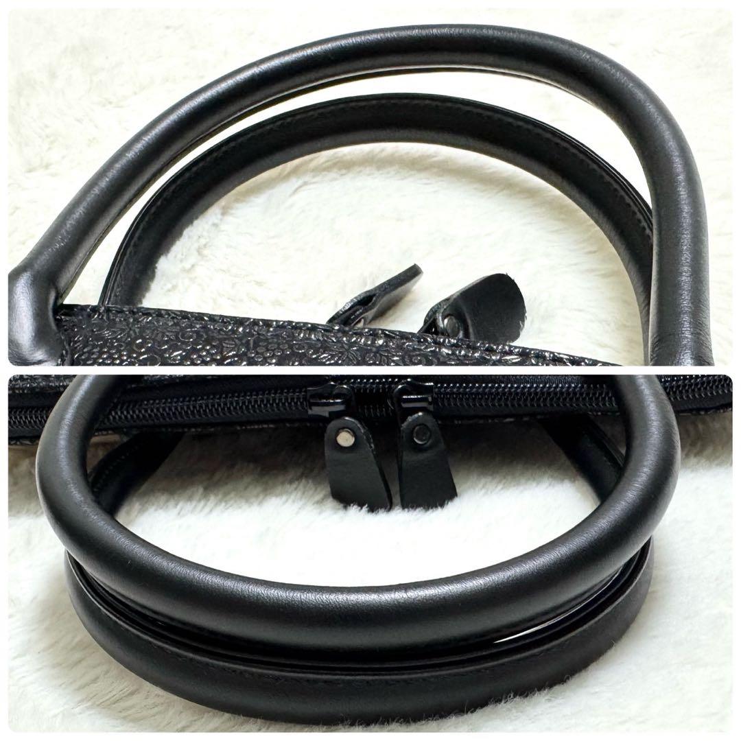 【専用】高級 印傳の山本 ラウンドファスナー ハンドバッグ 葡萄柄 和装 洋装