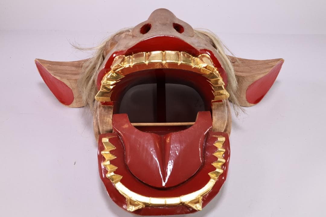 伝統工芸品　特大　郷土民芸品　栄秀作　加賀獅子頭　9寸　置物　共箱　BK109