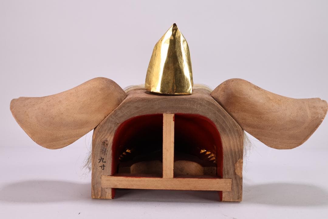 伝統工芸品　特大　郷土民芸品　栄秀作　加賀獅子頭　9寸　置物　共箱　BK109