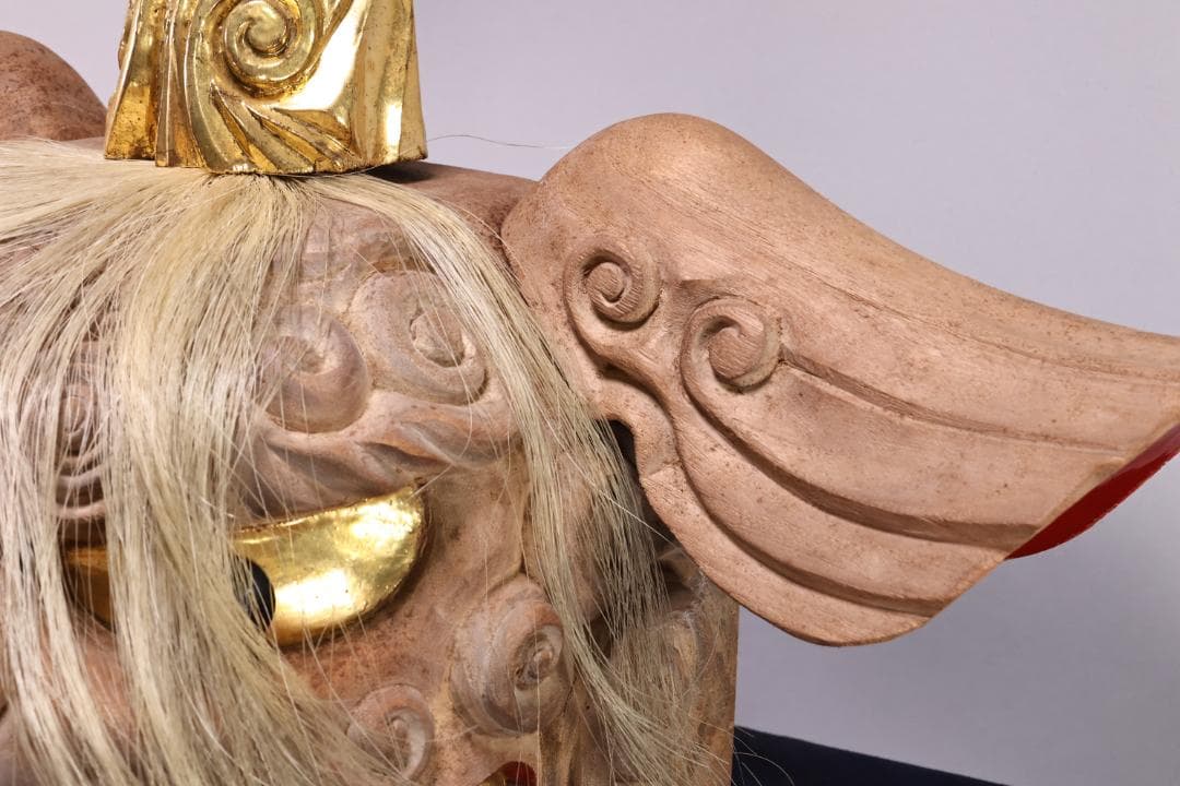 伝統工芸品　特大　郷土民芸品　栄秀作　加賀獅子頭　9寸　置物　共箱　BK109