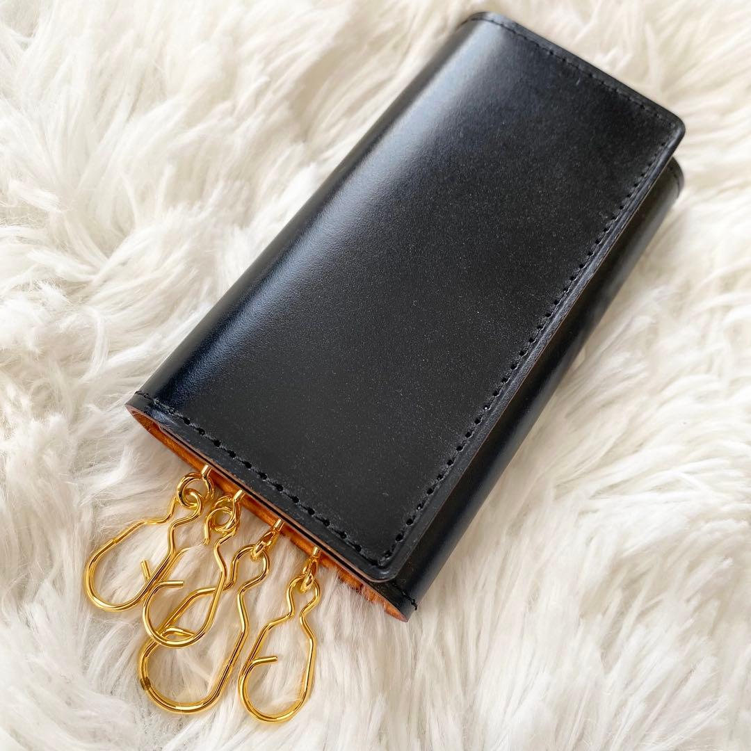 【新品未使用】GANZO ガンゾ キーケース シンブライドルレザー ブラック