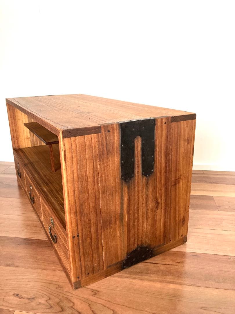 【メンテ済】アンティークの収納棚　ローボード　総桐　小物収納にも便利