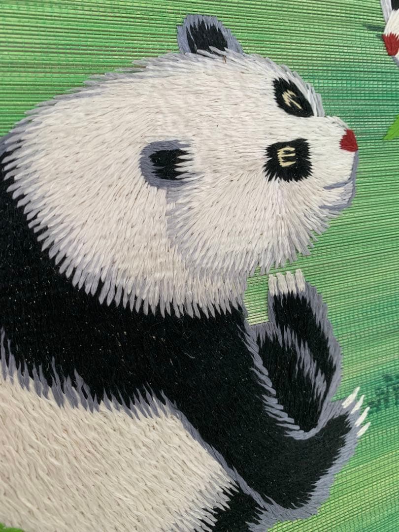 壁掛け飾り　新品　パンダ竹連画。送料無料　壁掛け輪