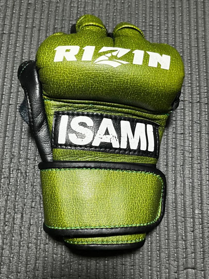 RIZIN ISAMI オープンフィンガーグローブ グリーン/ブラック