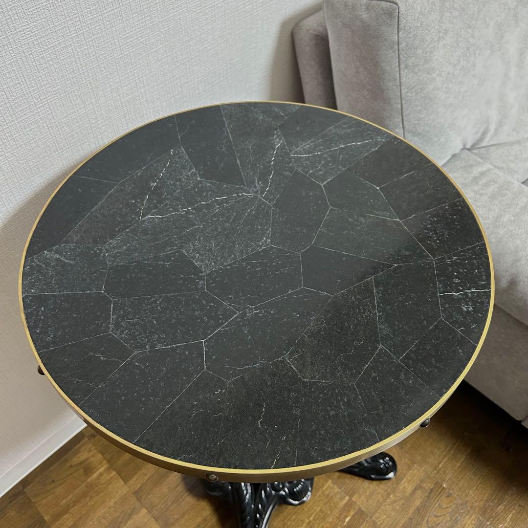 送料込み⚫︎アールデコ調カフェテーブル 丸型 店舗什器 サイドテーブル