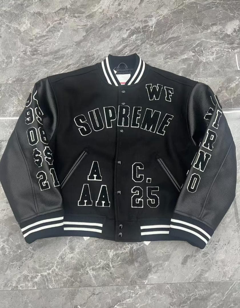 シュプリーム プレイズ バーシティジャケット ブラック