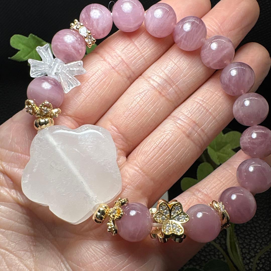 ＊やっちゃん様お取置き＊ミルキークォーツ　薔薇　マダガスカル産パープルローズ