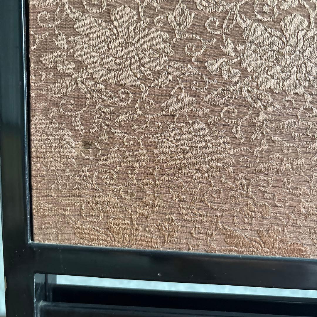 刺繍　屏風間仕切り　パーテーション　菖蒲（あやめ）八つ橋（やつはし）　つばめ