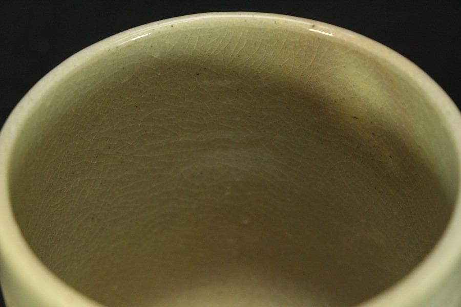 直原玉青筆画 牧牛図 湯呑 筒茶碗 黄檗窯 共箱 美品(メ1273)