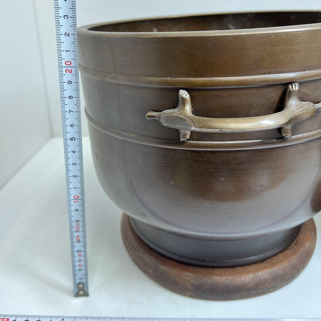 金谷五郎三郎　宣徳銅　火鉢一対　共箱　7504g 東Y8-0108①トヒチサ