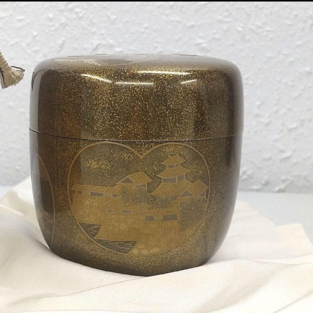 棗 近江八景　利休棗　茶平一斎　輪島塗　漆芸　共桐箱