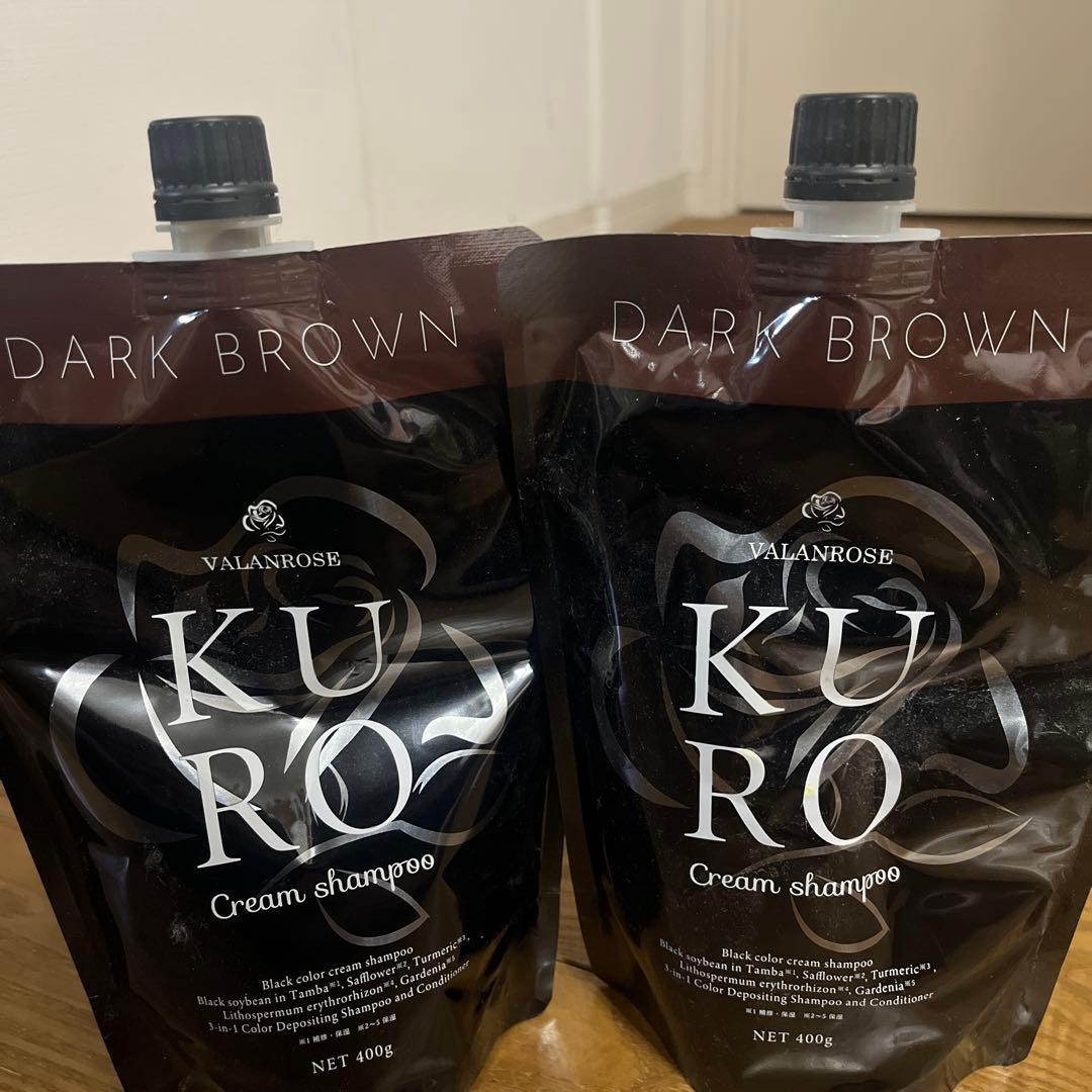 KURO Cream Shampoo ダークブラウン 400g 2セット