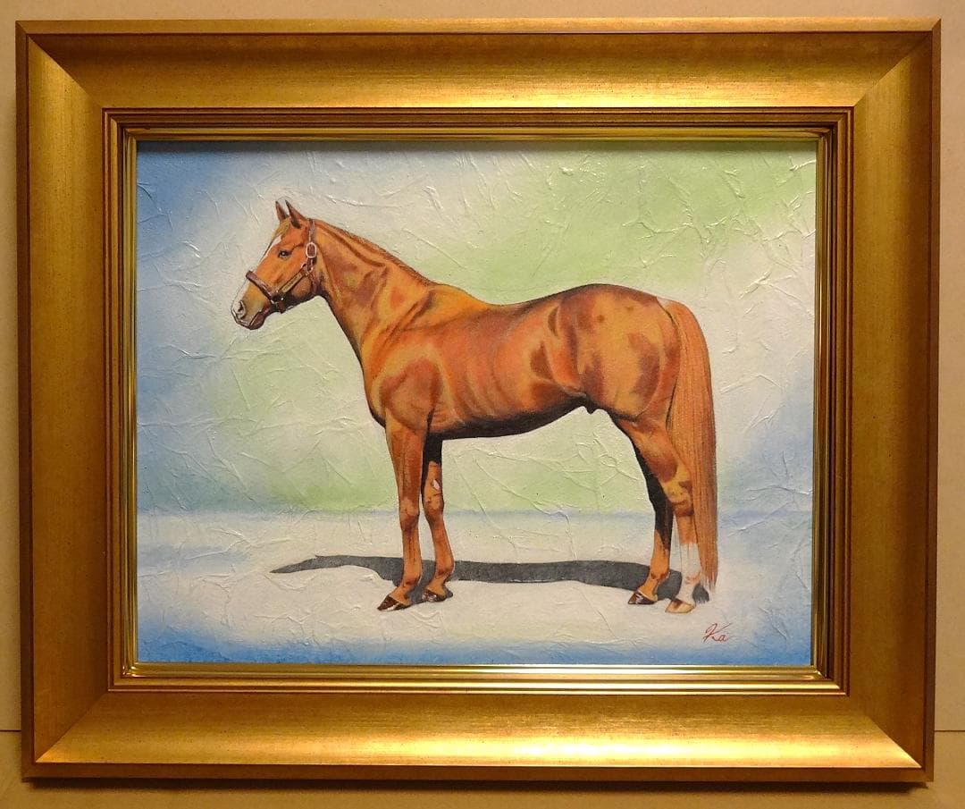 上鈴木正一 油彩画 F6号『オルフェーヴル号立ち姿』ケント様のオーダー作品です。