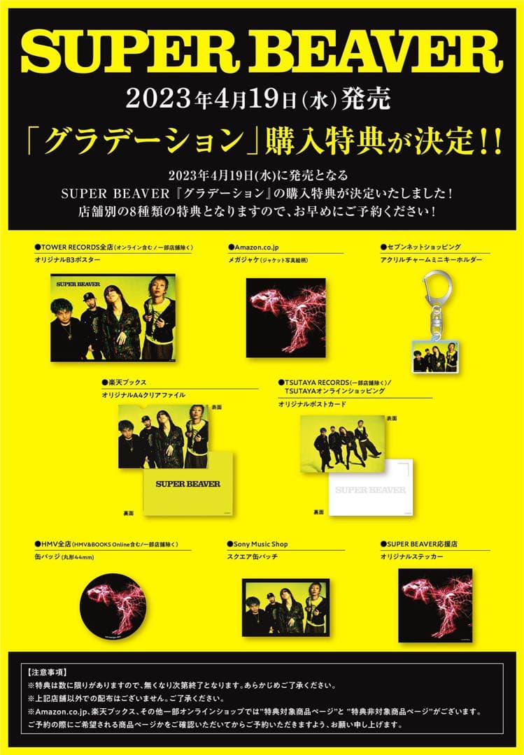 SUPER BEAVER 特典B3ポスター２種