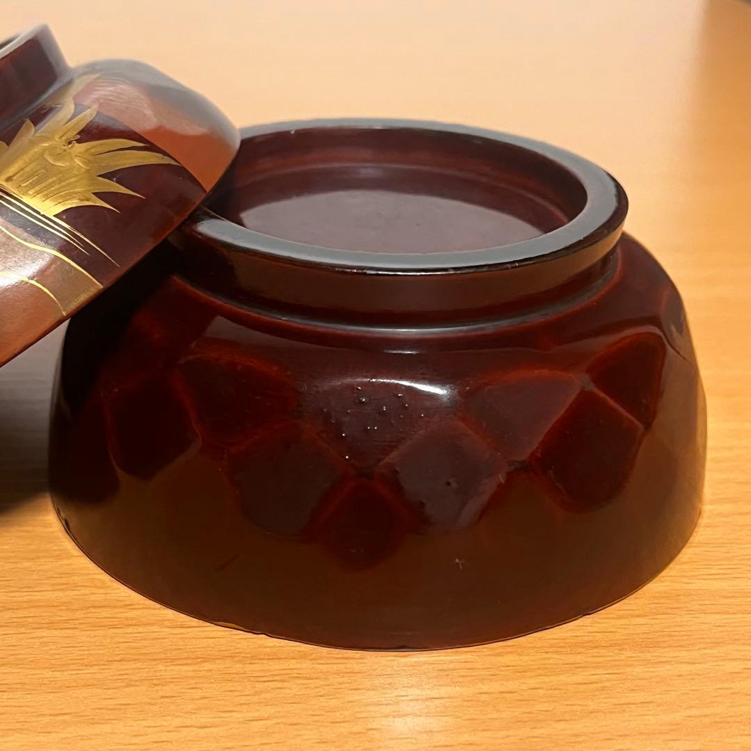 【輪島塗】希少　菖蒲 八橋図 金蒔絵 縁金 溜塗