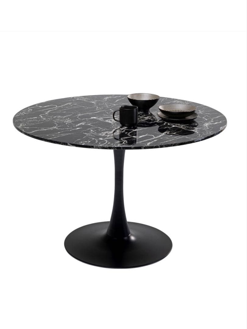 天然大理石　KARE ヴェネトマーブルブラック　直径110cm　テーブル