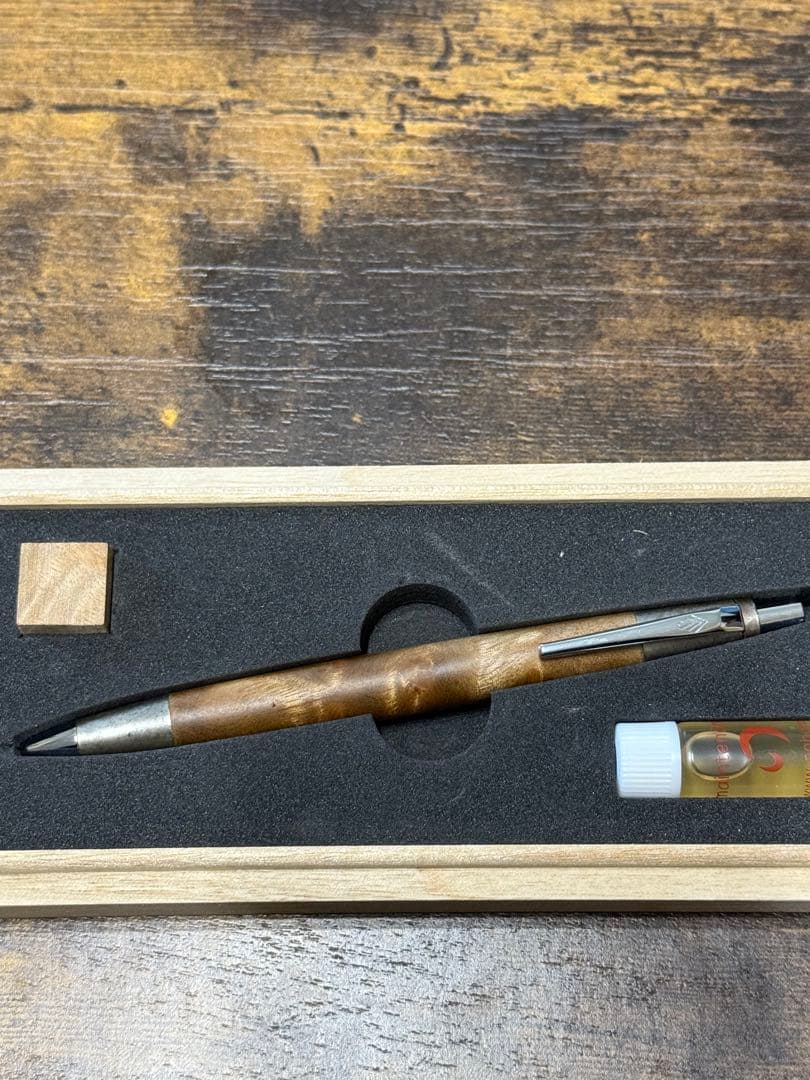 野原工芸　マーブルウッド・斑紋純銀色金具　MP おまけ付き