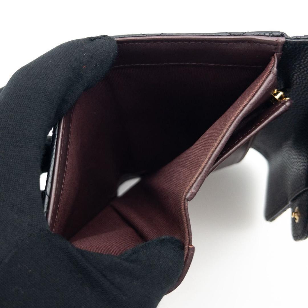 【極美品】CHANEL タイムレスクラシック　三つ折り財布　マトラッセ　黒