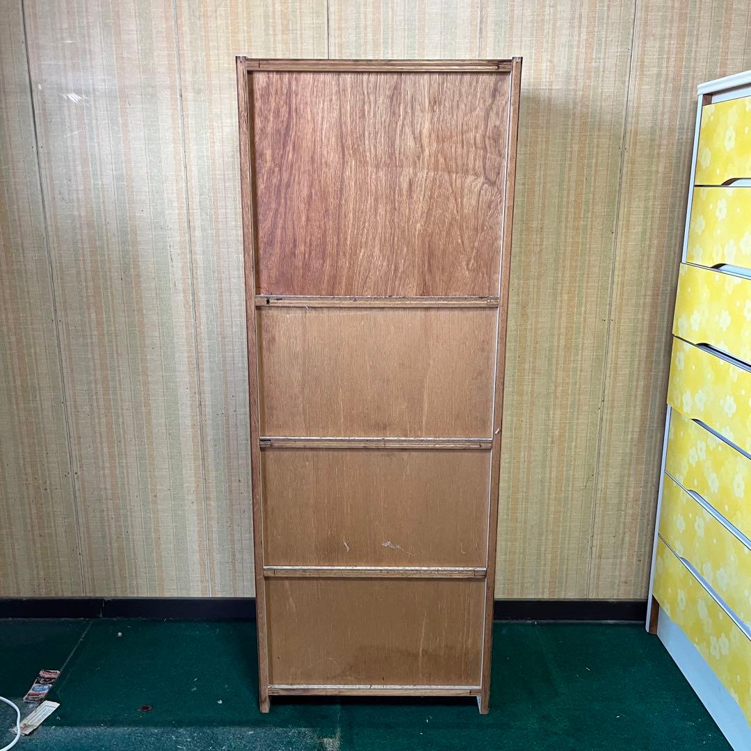 昭和レトロ　ビンテージ　木製キャビネット 4 段収納 ホワイト　ヴィンテージ