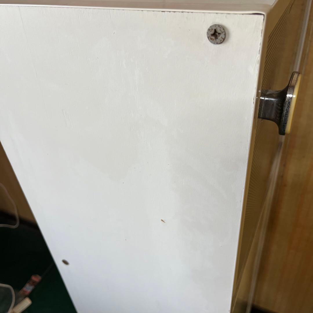 昭和レトロ　ビンテージ　木製キャビネット 4 段収納 ホワイト　ヴィンテージ