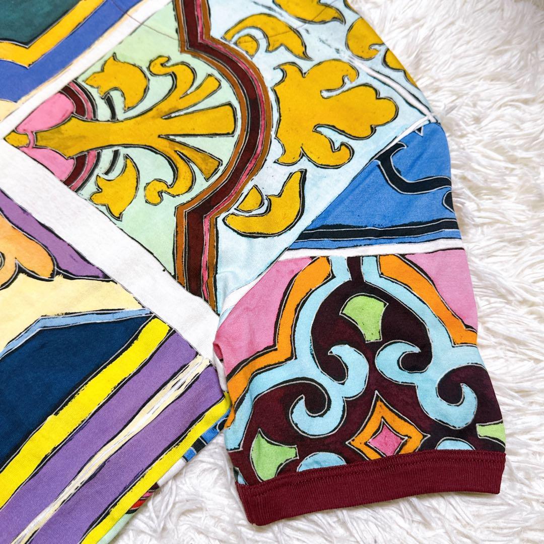 【極美品】ドルチェ&ガッバーナ タイルプリントTシャツ 48 イタリア製