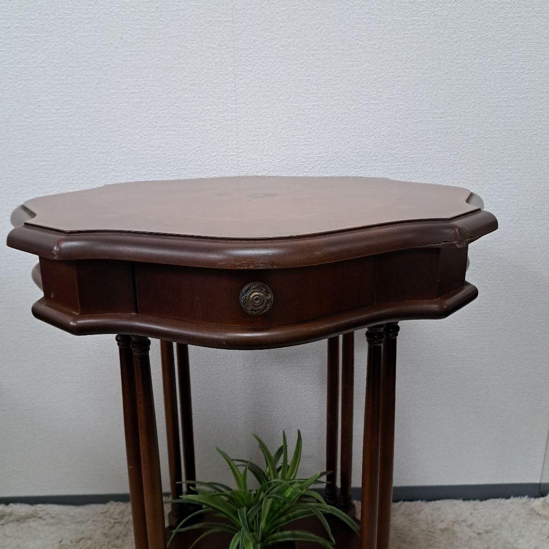 ♡イタリア 象嵌 丸テーブル 花台 サイドテーブル アンティーク調♡