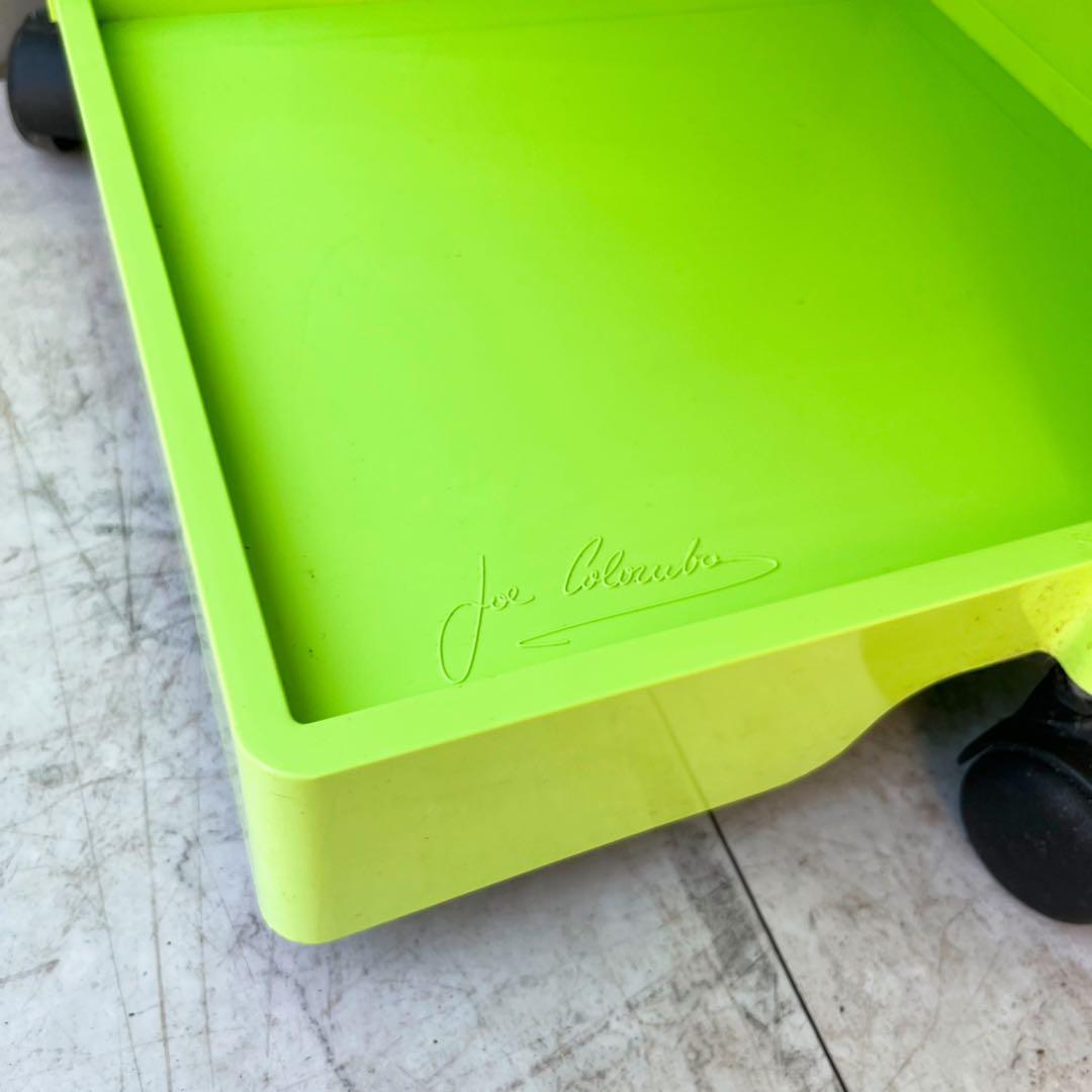 取付無料！B-LINE ボビーワゴン 4段6トレイ ライムグリーンラック✨