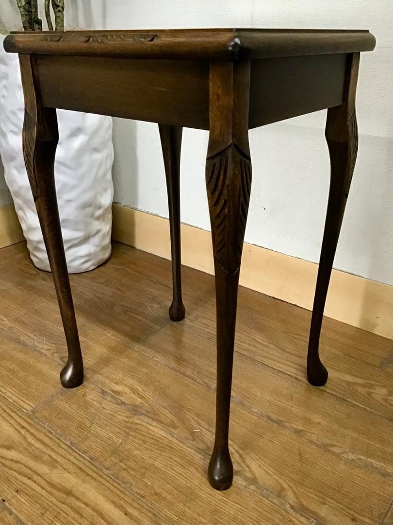 管116☆イギリス製☆アンティーク☆ウォールナット☆ネストテーブル☆天板ガラス付