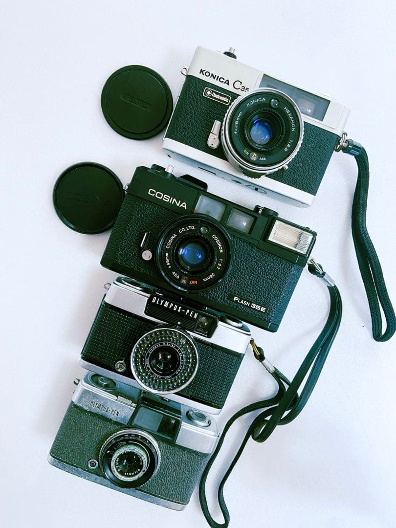 フィルムカメラ　Konica C35, Cosina ,Olympus Pen